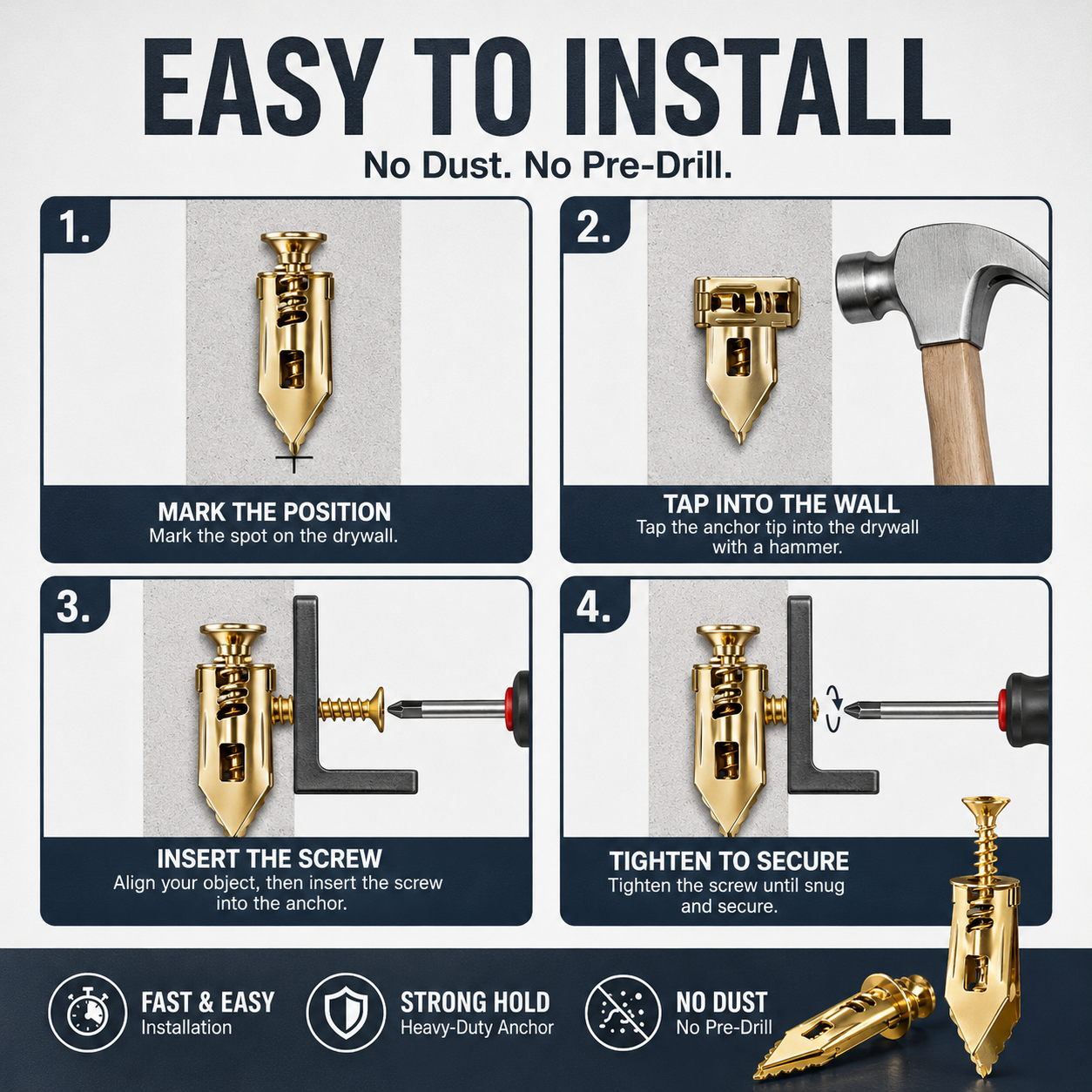 🔥 50% OFF 80-Set Self-Drilling Wall Anchor Pack 🛠️ More Projects, Better Value