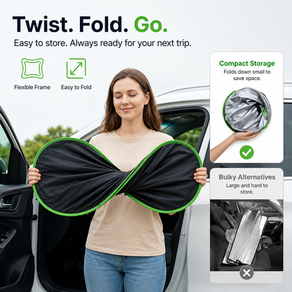 2026 New Portable Heat-Insulating Vehicle Sunshade, Upgraded Thickened Front Window Sun Shade☀️🚗