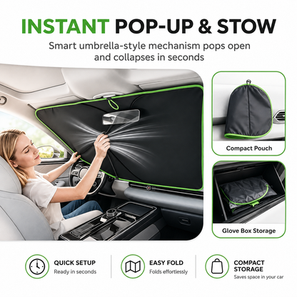 2026 New Portable Heat-Insulating Vehicle Sunshade, Upgraded Thickened Front Window Sun Shade☀️🚗