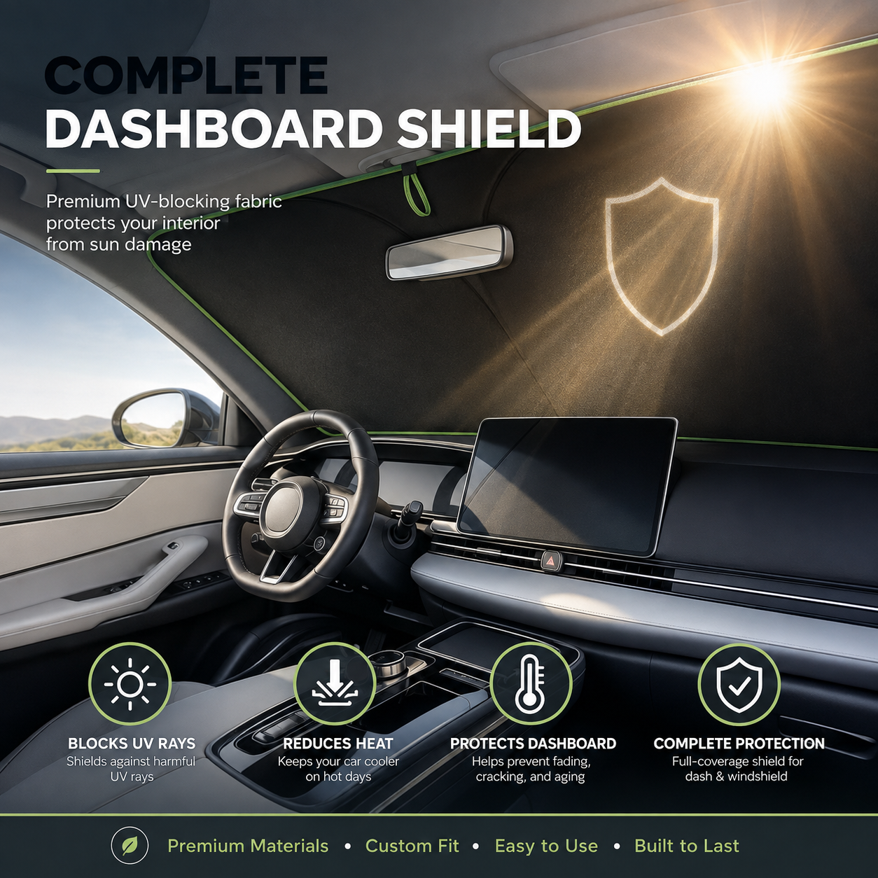 2026 New Portable Heat-Insulating Vehicle Sunshade, Upgraded Thickened Front Window Sun Shade☀️🚗