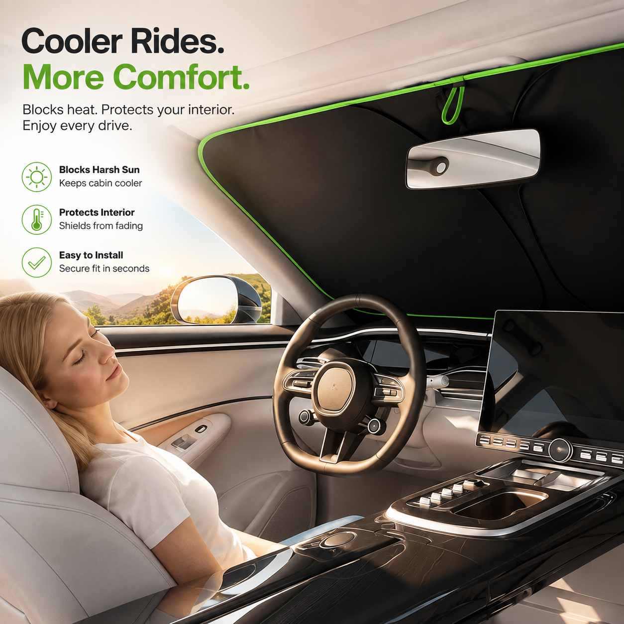 2026 New Portable Heat-Insulating Vehicle Sunshade, Upgraded Thickened Front Window Sun Shade☀️🚗