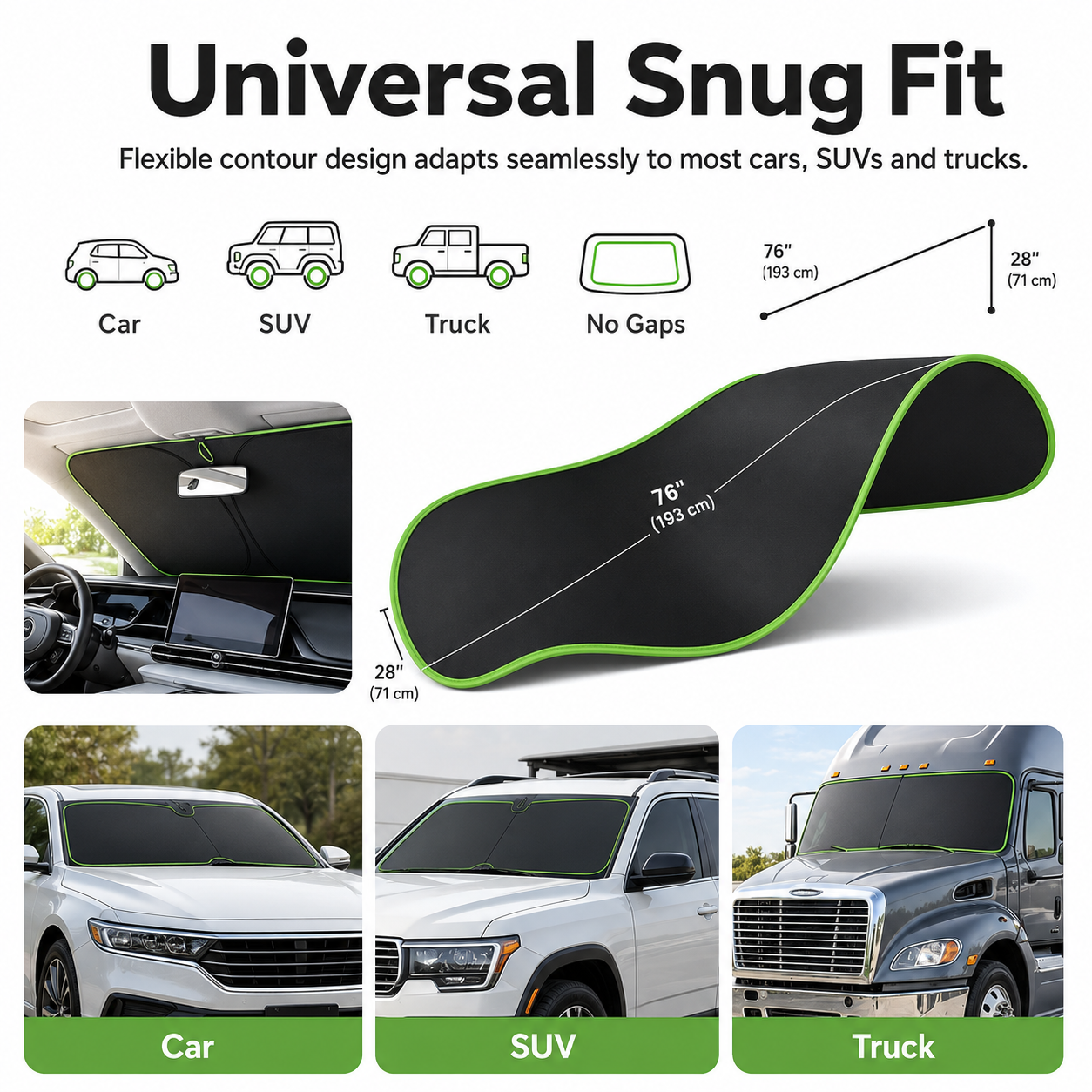 2026 New Portable Heat-Insulating Vehicle Sunshade, Upgraded Thickened Front Window Sun Shade☀️🚗