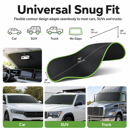 2026 New Portable Heat-Insulating Vehicle Sunshade, Upgraded Thickened Front Window Sun Shade☀️🚗