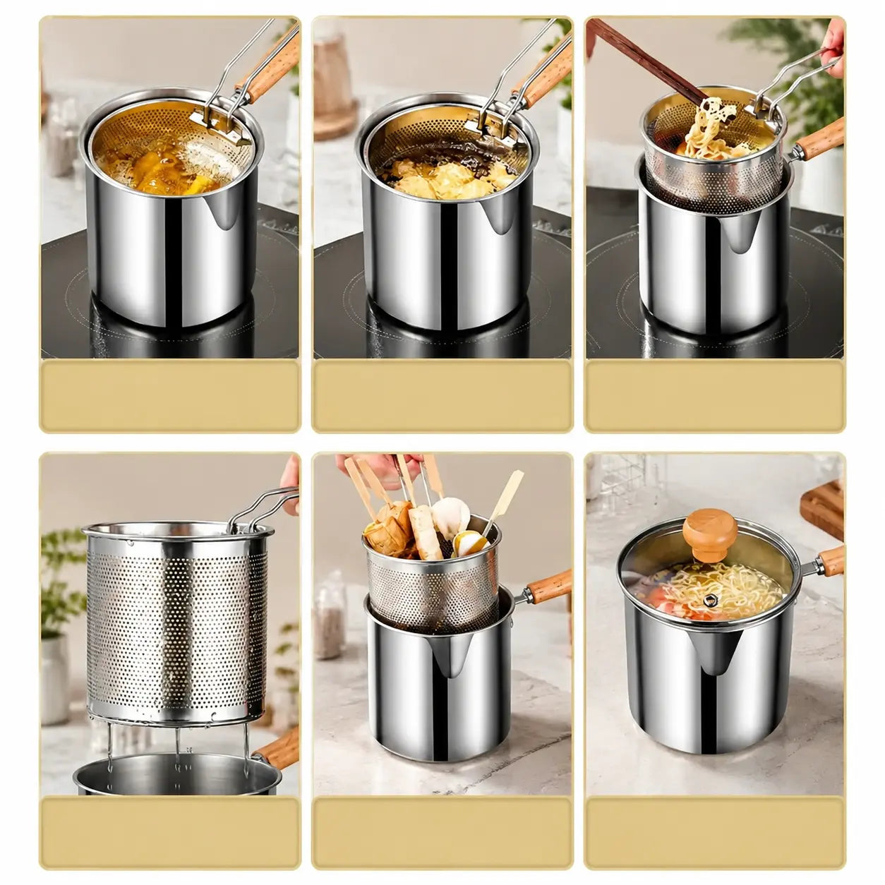 🍗 Mini Stainless Steel Deep Fryer Set With Basket|Create Your Favorite Fried Foods At Home! 🍟