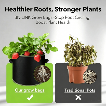 5-Pack 5 Gallon Grow Bags – Heavy Duty Aeration Fabric Pots With Handles