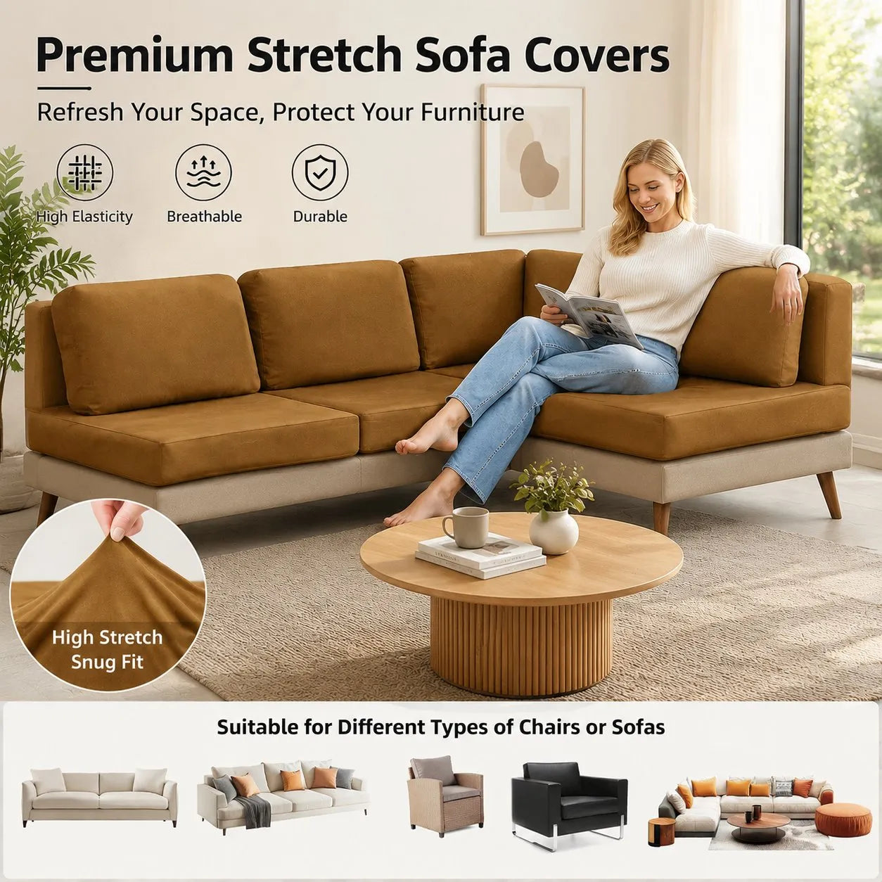🪑 Stretch Sofa Cushion Covers🔥